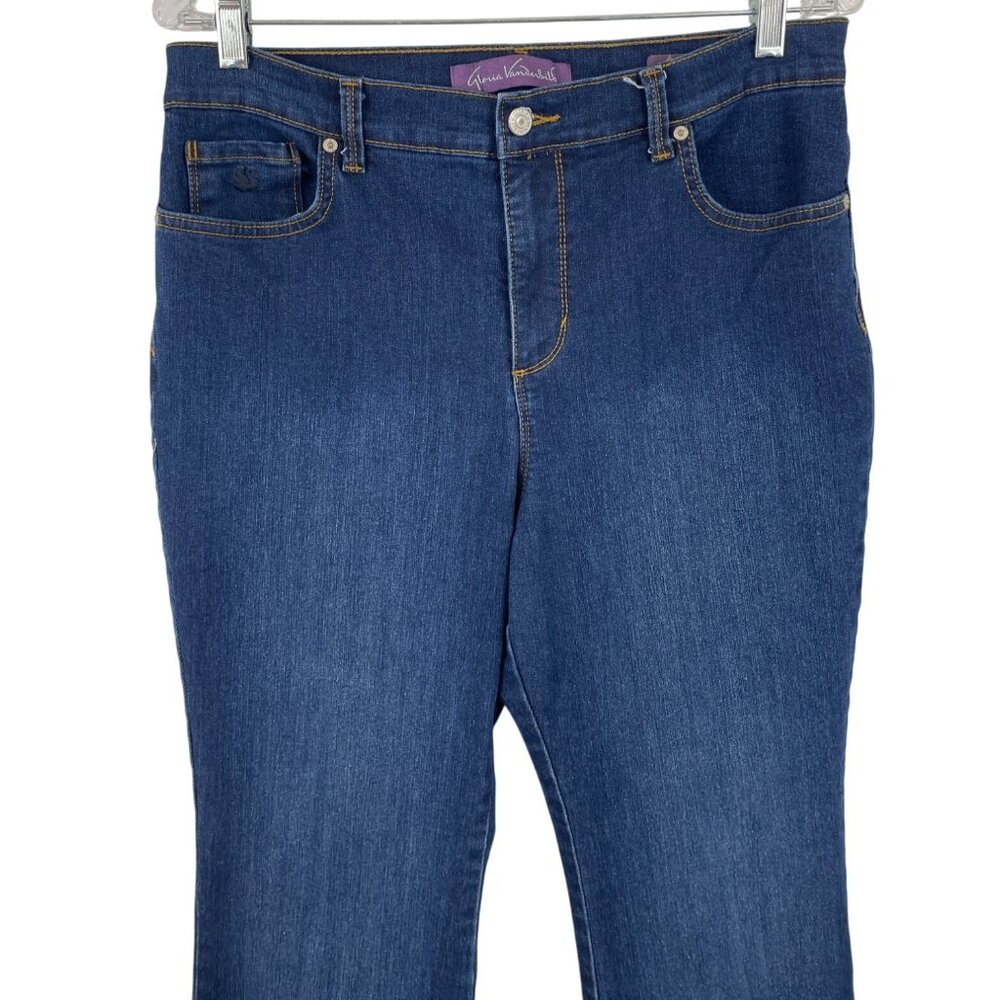 Gloria Vanderbilt Amanda Bootcut Dark Blue Denim Jeans Size 12S *Flaw - Picture 3 of 8